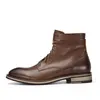 Bottes d'hiver pour hommes Martin bottes sortie d'usine mode masculine chaussures montantes britanniques robe d'affaires décontractée bottes en cuir véritable petit homme