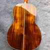 39 tum OOO KOA Trä akustisk gitarr Ebony Fingerboard abalone inlay med pickup elektronisk