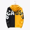 Hot Hoodies Sweatshirts Men Color Block Patchwork Letter Print Plus Size Hoodie Hombre Hip Hop Streetwear 2018 Men Clothing RL5811A