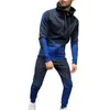 Vertvie 2019 Spring Män Tracksuit Sats Hoodie Sweatsuit Pencil Byxor Slim Fit Gradient Joggers Gym Suit Fashion Man Sets
