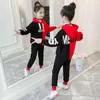 Moda meninas roupas conjunto adolescente meninas tracksuit primavera 2019 outono manevo longo 2 pcs crianças ternos menina conjuntos 8 10 12 anos