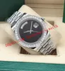 Nieuwste versie 5 -stijl Mens Diamond Bezel Roestvrij staal 41 mm lege wijzerplaat Automatische mode herenhorloges WolsWatch214C