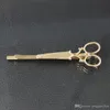 Cool Simple Head Jewelry Hair Pin Gold Scissors Shears Clip för hår Tiara Barrettes Tillbehör Huvudbonad för tjejkvinnor