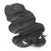 Peruvian Virgin Remy Ponytail Cuticle Aligned Natural Black Clip In Elastic Band Ties Drawstring Body Wave Real Human Hair Extension