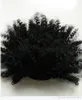 Afro bollo puff Clip de cola de caballo de pelo con cordón rizado en cola de caballo de cabello negro humano Extensión de cola de caballo con cordón de cabello humano 100% malasio