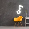 Lampada decorativa da parete a LED esagonale calda a luce quantistica a nido d'ape per interni con luce del sensore tattile