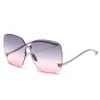 Occhiali da sole senza cerchio di grandi dimensioni HBK lenti a gradiente Uv400 di alta qualità blu rosa piatto vintage piatto alla moda nuovo8162818