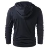 2018 Spring Men Hoodies Drawstring Leather Patchwork Hooded Sweatshirt Long Sleeve Male Casual Pullover Tops Blouses