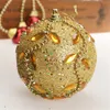 Boże Narodzenie Rhinestone Glitter Baubles Balki Xmas Drzewo Ornament Dekoracja 8cm Boże Narodzenie dekoracje do domu