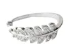 S925 prata cheia de diamantes ramo de oliveira anel folha coreana temperamento anel folha sexo feminino jóias anel da cauda