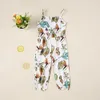 kids designer clothes girls floral romper infant Suspender leaf print Jumpsuits 2019 Summer Boutique Boho baby strap pants C6578