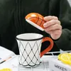 Creatieve koffiemok met lip sport 500 ml schattige melkbeker ontbijt havermout ijsthee handgreep nieuwe aankomst