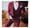 Einfarbig Slim Fit Herren 3-teilige Anzüge Hochzeitskleid Herren Business Casual Blazer Hochzeit Prom Abendessen Anzüge Trauzeuge Tragen Smoking