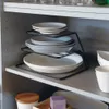 2 계층 접시 랙 스테인레스 스틸 주방 접시 배수 컵 및 접시 주최자 (블랙)