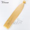 VMAE Top Quality Straight Natural 613 blond Keratin Fusion Pre Bonded Virgin Free Ship Flat Tip Human Hair Extension