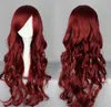 SPEDIZIONE GRATUITA +++ F Donne Anime Capelli lunghi ricci rossi Harajuku Lolita Cosplay Fancy Party Wig