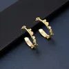 2019 New Fashion Gold Plated Irregular Hammered Hoop Stud Earrings 925 Sterling Silver Needle Personalized Earring Studs for Women Wholesale