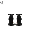 Cinturino alla caviglia Tacchi Donna Sandali Scarpe estive Donna Open Toe Chunky High Heel Party Dress Sandalo taglia 42 43 45 46