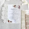 50pcs świąteczne zaproszenia na płatek śniegu Snow Flower Laser Cut Wedding Zaproszenie Karta Niestandardowa biała koronkowa zaproszenia 3429928