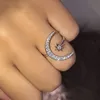 Crystal Moon Ring Ring Diamond Moon Star Rings مشاركة قابلة للتعديل Rins المجوهرات للأزياء للنساء ويل و Sandy