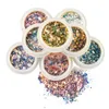 8Boxes / set Nail Art Glitter Holographic Sequin Hexagone Sparkly Flakes coloré Paillette poudre poussière Conseils Gel UV Outil De Décoration