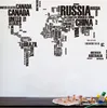 Big letters world map wall sticker decals removable world map wall sticker murals map of world wall decals art home decor280K8214113