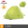 Naturehike-tienda de campaña para exteriores, Taga de nailon 20D, ultraligera, un dormitorio, un hombre, solo 1kg, dos hombres, 1,2 kg, barraca tenda impermeable