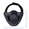 Máscara de caveira de meia face ao ar livre Equipamento esportivo Airsoft Equipamento de proteção para tiro Airsoft tático Cosplay de Halloween NO03-119314m