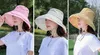 Fashion-hot selling utomhus vikning hattar sommar solskuggning stor gränsskydd fiskare hatt solskydd justerbar ren färg