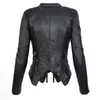 고딕 코로 Falso PU Mulheres Jaqueta de Inaverno Moda Outono Motocicleta Jaqueta de Couro Preto Faux 카 카사 코스 겉옷 카사코