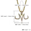 Nouveau Collier avec pendentif Majin personnalisé plaqué or 18 carats pour hommes, chaînes à finition blanche, bijoux Hip Hop