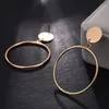 Geometric large round earrings gold silver ladies fashion big hollow pendant earrings jewelry GB68