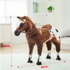 Dorimytrader 82cm X 62cm Giant Soft Plush Simulation Animal War Horse Plush Toy Lifelike Ride Horse Horse Plush Toy Gift for Child2732293