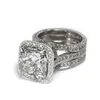 Hot Sale Vintage Mode-sieraden 925 Sterling Silver Princess Cut White Topaz CZ Diamond edelstenen Party Wedding Engagement Band Ring Gift