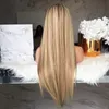 Women Straight Long Wig Hair Blonde Wig Natural Synthetic Costume Party Cosplay Full Wigs for Women Girls (Blond)