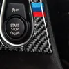 Stickers For BMW F30 F34 interior Carbon Fiber Car Start Stop Engine Button Cover Sticker M Strips Trim Car Styling 3 Series Accessories