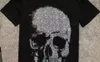 Summer Mens Designer T shirt German Rock Punk Fashion Style Diamond Big Skull T shirt Brand Clothing T-shirts High Quality Hip Hop Tees