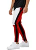 Мужчины лоскутные спортивные штаны красные черные сращенные штрафные брюки мужские эластичные талии HIPHOP RAP улица носить причинные безыгрышные брюки