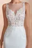 Abiti da sposa senza maniche in chiffon a sirena bianca sexy 2020 Abiti da sposa stile country con scollo a barchetta moderno Abiti da sposa taglie forti