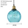 Loft moderne couleur bleue suspension en verre LED E27 vintage lampe suspendue nordique avec 3 tailles pour chambre hall restaurant bureau