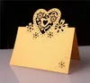 Nummer Namn Seat Card Heart-Shaped Hollow Wedding Party Reception Table Place Cards