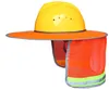 Utomhus konstruktion Säkerhet Hård hatt Gul Orange Solskydd Hattar Neck Shield Reflekterande Stripe Skyddande Hjälmar Kepsar GGA2566
