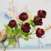 Peônia de outono falso (6 cabeças / peça) 25.98 "Comprimento Simulação Delicado Peônia para Flores Artificiais Decorativas Casa de Casamento