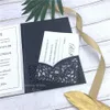 Muhteşem siyah lazer düğün davetiye özelleştirilmiş göbek bant, ekleme ve RSVP kartı, ücretsiz tasarım