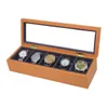 2019 nueva caja de reloj de madera de 5 rejillas carcasa para horas funda para reloj de caja de horas
