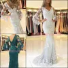 Vacker Lace Illusion V-nacke Memawaftkedjor med Half Sleeve Sheer Pagant Arabiska Party Prom Gown Robe de Soiree Formell Gäst