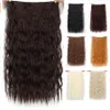 Lange Clips-in-Haarverlängerung, synthetisches Naturhaar, wassergewellt, blond, schwarz, 55 cm, für Frauen, hitzebeständig