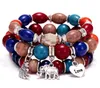 Set di braccialetti in pietra naturale con ali d'amore per elefante d'amore in vendita calda WY534