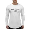 Fashion Gym Fitness T-shirt voor heren Casual lange mouw T-shirt Male print T-shirt Tops Herfst Running Sport Training Kleding Kleding 490E490E