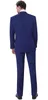 Ternos New Arrivals Dois botões Royal Blue noivo smoking pico lapela Groomsmen melhor homem dos homens do casamento Ternos (jaqueta + calça + laço Vest + Bow)